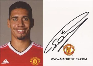 MAN UNITED: CHRIS SMALLING SIGNED 6x4 2016/2017 PORTRAIT PROMO/PHOTO+COA - Picture 1 of 1