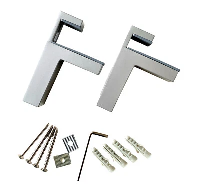 2-er Set Tablarträger Regalbodenträger Glasbodenträger Fachbodenhalter Silber - Bild 1 von 4