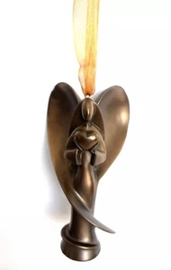 Engel Herz Figur Ornament bronzefarben signiert Genesis 2007 3,75 cm - Bild 1 von 12