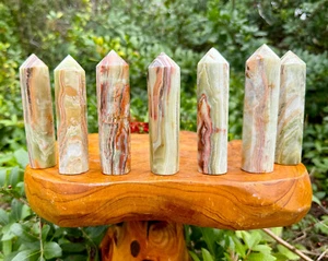 Green Onyx Obelisk, 4 - 4.5" (8-Sided A Grade Point, Green Onyx Crystal Tower) - Picture 1 of 9