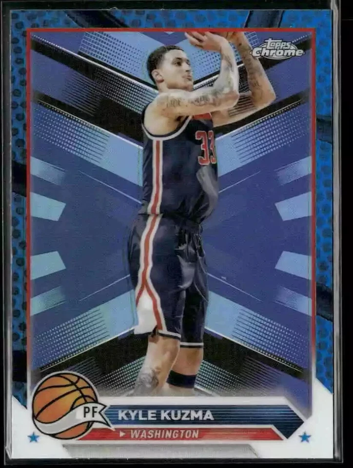 2023-24 Topps Chrome #139 Kyle Kuzma Blue Basketball Refractors - Image 1 of 1