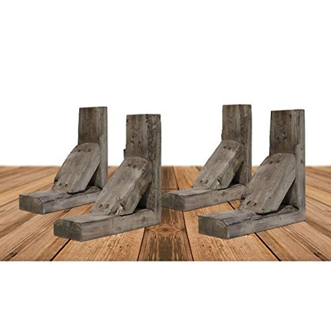 Ekena Millwork BKTB03X12X12TRPG-CASE-4 Vintage Farmhouse Bracket, Barnwood De Cover