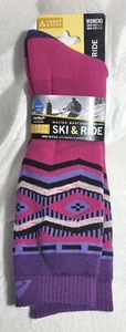 Cabot & Sons Womens Merino Wool Ski & Ride Socks - Purple - Shoe Sz 6-10 - Picture 1 of 4