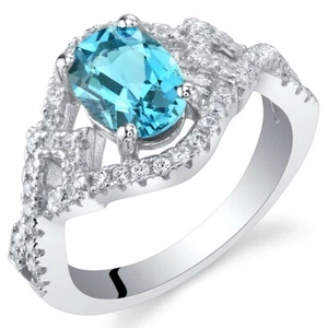 Anillo de encaje de plata esterlina topacio azul londinense tallas 5 a 9 - Imagen 1 de 2