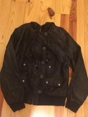 Chaqueta con Capucha New Look Negra Moto Mujer Junior 1X Totalmente NUEVA Foto 1 de 4