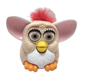 1998 McDonalds FURBY Happy Meal Toy Figure Tiger 90's Brown White Red Hair - Picture 1 of 7