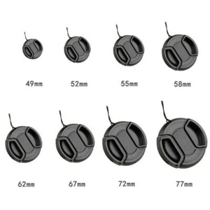 39/49/52/55/58/62/67/72/77/82/86mm For Camera Lens Center Pinch Lens Cap cover - Picture 1 of 10