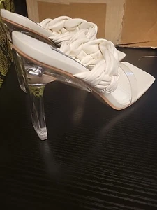 Cape Robbin Zimmer Womens White Open Toe Heeled Dressy Shoes Size 8 - Picture 1 of 6