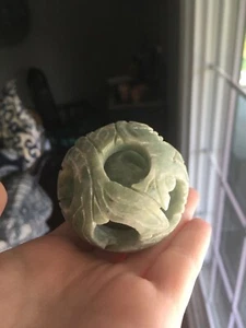 carved Chinese jade ball - Picture 1 of 3