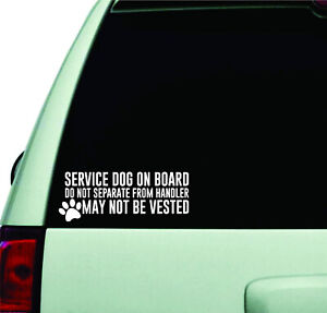 Service Dog On Board Wall Decal Sticker Vinyl Car Truck Window JDM Windshield 6"