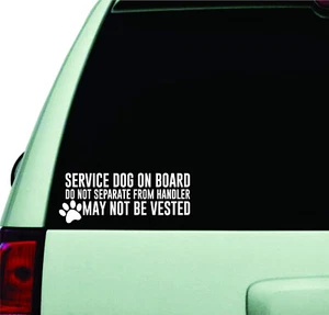 Service Dog On Board Wall Decal Sticker Vinyl Car Truck Window JDM Windshield 6" - Picture 1 of 1