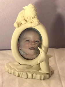 Department 56 Snowbabies On oval Picture Frame & penguin Baby 1st Smile OH9114 - Picture 1 of 8