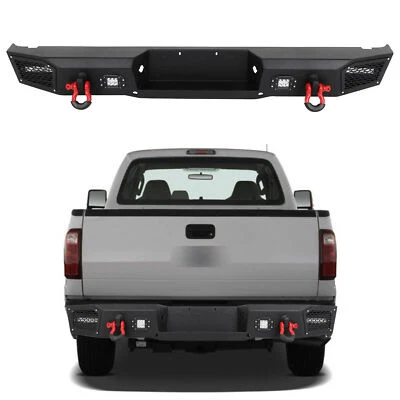 For 1999-2016 Ford F250 F350 F450 F550 Super duty Rear Bumper w/ Lights &D-Rings Foto 1 de 4