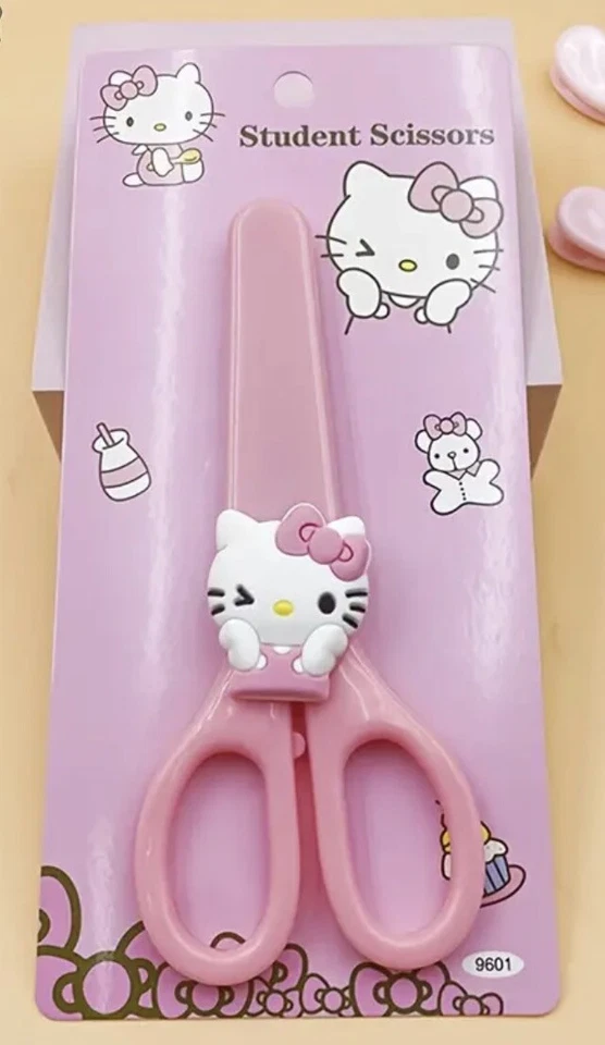 Sanrio Hello Kitty Safety Scissors Student Safety Stationery With Safety Cover