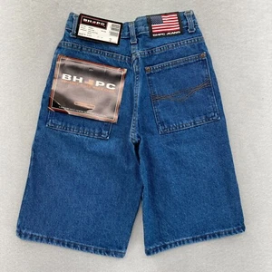 Vintage Beverly Hills Polo Club Jean Shorts Youth 10 Blue Denim Baggy Jorts NWT - Picture 1 of 13