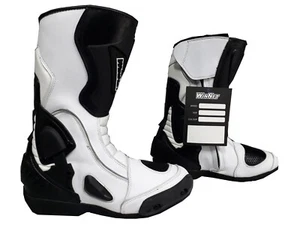 Stivali moto pelle protezioni anti torsione caviglia sliders pista 48 - Imagen 1 de 2