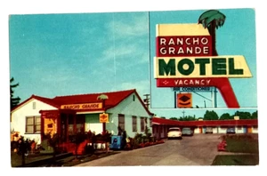 Rancho Grande Motel Lodi California CA Old Cars Street View UNP Postcard c1950s - Picture 1 of 2