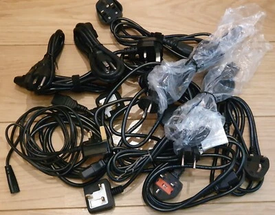 Job lot 13 x Kettle Lead UK EU USA Mains Power Plug Cable Cord for PC Monitor TV - Image 1 of 4