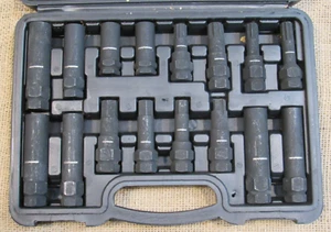 MIXPOWER 16 Piece SAE Metric Universal Locking Lug Nut Master Key Set - Picture 1 of 3