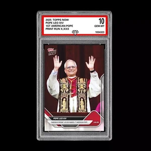 Graded 10 2025 Topps Now 1st American Pope #POPE Pope Leo XIV RC Rookie - Picture 1 of 1