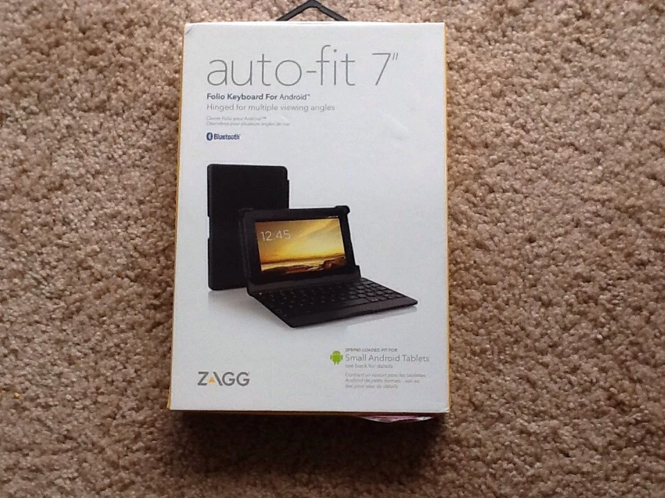 New Zagg Auto-fit 7" Folio Keyboard for  Android & Windows Tablets Black - Image 1 of 3