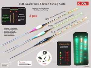 LED Fishing Floats Saltwater Freshwater Day & Night Smart Flash & color changes - Picture 1 of 138