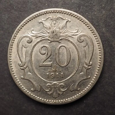 1911 Austria 20 Heller **NICE COIN!** - FREE SHIPPING! M6328 - Image 1 of 2