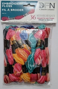 DFN Embroidery Floss, 36 Skeins #3001-35 Pastel (Project Included) - NEW - Picture 1 of 1