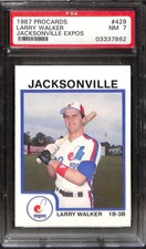 1987 PROCARDS JACKSONVILLE EXPOS #429 LARRY WALKER PSA 7 03337862