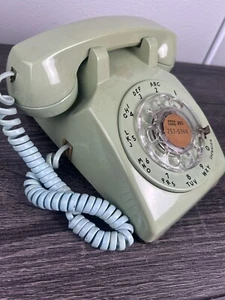 Vintage Klingelanlage Western elektrisch grün Dreh Tischtelefon 500DM 8-80 - Bild 1 von 7