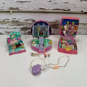 Vintage Polly Pocket Compacts Starlight Castle, Treehouse, Starbright Dinner 90s - Picture 1 of 24