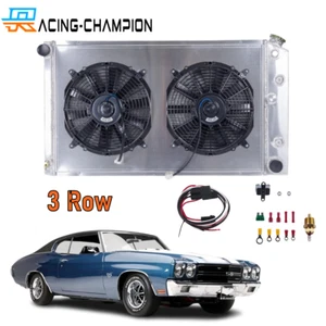 Radiador de 3 filas + ventiladores + relé para Chevelle GTO Cutlass Lemans 1968-1972 7,4 L - Imagen 1 de 10