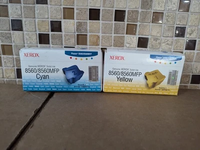 SET OF 2 GENUINE XEROX 8560 YELLOW 108R00725 CYAN 108R00723 SOLID INK - Image 1 of 4