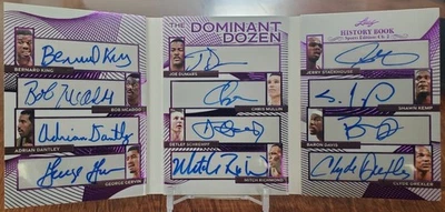 2025 Leaf History Book Dominant Dozen 12 Autos - Kemp/Gervin/Drexler +9 /8 - Image 1 of 4