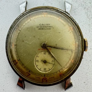 Vintage Cauny La Chaux De Fonds Men's Mechanical Wristwatch ETA 38 Swiss - Picture 1 of 3