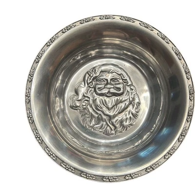 Toalla Santa Claus Centro de mesa de plata Cuenco Navidad Decoración navideña Foto 1 de 4