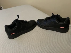Nike Air Force 1 Low x Supreme Logo - Black Sz 8.5 CU9225-001 - Picture 1 of 8