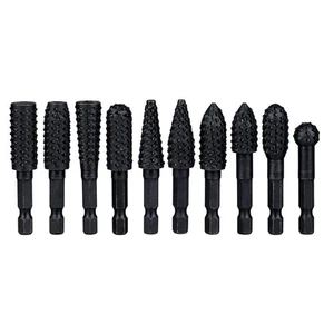 10pcs 1/4 Shank Woodworking Rotary File Electric Grinding Head Wood Carving New - Picture 1 of 15