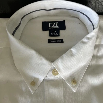 Cutter & Buck Men's Classic White Dress Shirt Oxford Wrinkle Free Size Large - Image 1 of 4