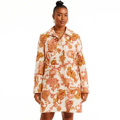 Chaquetón Willi Smith Para Mujer Rosa Paisley Algodón Arte Forrado Noche Primavera M Foto 1 de 4