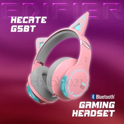 Hot EDIFIER HECATE G5BT Gaming Headset Cat Ear Headphones RGB Bluetooth/Wired - Image 1 of 4