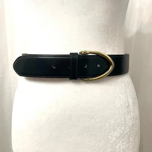 Coach Cintura Pelle Nera Donna M Vita Pelle di Vitello Francese Ottone Classica Minimalista - Foto 1 di 12