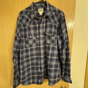Ariat Men’s Flannel Shirt XL Retrofit Blue Plaid Snap Button Western Collared - Picture 1 of 9