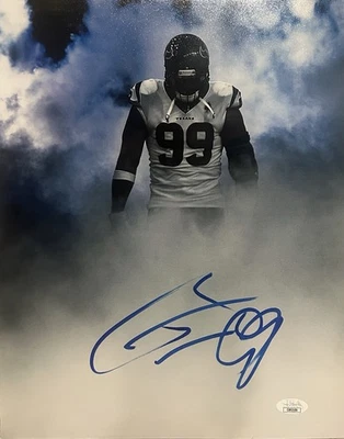 JJ Watt Autographed Houston Texans 3x NFL DPOY Signed 11x14 Photo JSA COA - Image 1 of 3