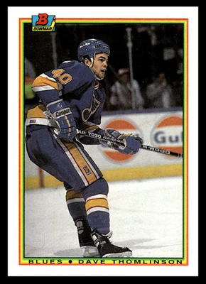 1990-91 Bowman Dave Thomlinson #21 St. Louis Blues Rookie NHL Hockey Base Set  - Image 1 of 2