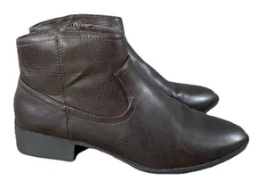 Mantaray Brown Ankle Boots Chelsea Low Heel Faux Leather UK 8 EU 41 - Picture 1 of 8