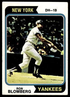 1974 Topps #117 Ron Blomberg New York Yankees Baseball - Image 1 of 2