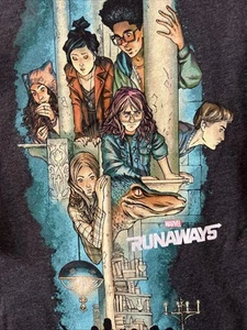 MARVEL RUNAWAYS CHARACTERS GRAPHIC RAGLAN 3/4 SLEEVE TEE EUC SMALL - Picture 1 of 4