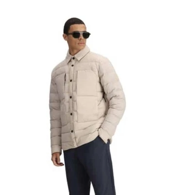 OBERMEYER Mens Explorer Down Shirt Jacket Puffer Cement 600 FP Adult Small Coat - Image 1 of 4