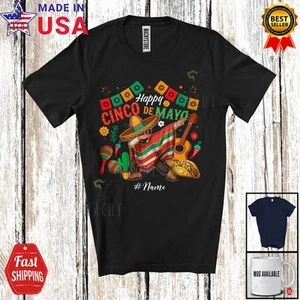 Happy Cinco de Mayo; Joyful Custom Name Fiesta Mexican Dabbing; Mexican T-Shirt - Picture 1 of 7